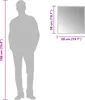 A diagram showing the dimensions of a mirror in relation to a person's height. Anteprima dell’immagine prodotto