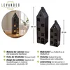 2er Set Laterne Haus 65-95cm Metall Schwarz Deko Windlicht Produktbild-Vorschau 2