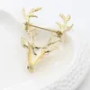 Mode Uni Hirschkopf Geweih Brosche Pin Schal Revers Schmuck Produktbild-Vorschau 4