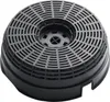 A black circular activated carbon filter for a range hood. Produktbild-Vorschau