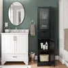 COSTWAY 170 cm hoge kast voor de badkamer, badkamerkast met Productafbeelding-voorbeeld 2