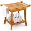 Ławka prysznicowa VEVOR z drewna tekowego, 56 x 36 x 47 cm, Podgląd zdjęcia produktu 1