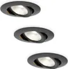 hoftronic LED Einbaustrahler 3x 5W 450lm 2700K Schwarz IP65 Produktbild-Vorschau 1