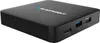A black Blaupunkt Android TV box is shown from a diagonal angle against a white background. Produktbild-Vorschau