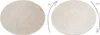 Two round beige rugs are shown side-by-side. The rug on the right has an arrow indicating a 180-degree rotation. Náhled obrázku produktu