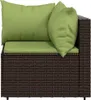 vidaXL 3-tlg. Garten-Lounge-Set mit Kissen Braun Poly Produktbild-Vorschau 5