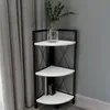 Træ Metal Hjørne Hylde Opbevaring Stand Hylde Bogreol Produktbild-Vorschau 3