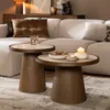 Bronx71 Couchtisch Set Mae Ø62 und Ø50 cm Eiche/Travetin Produktbild-Vorschau 4