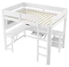 Cama alta de 90 x 200 cm con escritorio, luces LED de 7 Vista previa de la imagen del producto 14
