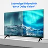 A television screen displaying a split image of the Northern Lights, with the Dolby Vision logo visible. Produktbild-Vorschau