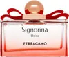 A close-up front view of a bottle of Salvatore Ferragamo Signorina Unica Eau de Parfum. Voir les images du produit