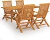 vidaXL 5-tlg. Garten-Essgruppe Massivholz Teak Produktbild-Vorschau 1