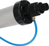 A close-up view of the end of a pneumatic cartridge gun, showing the connection for a blue air hose. Produktbild-Vorschau