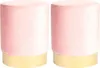 2x Runde Samt Pouffe Fußhocker Schlafzimmer Dressing Tisch Produktbild-Vorschau 1