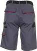 The back view of a pair of gray work shorts with black and red accents. Produktbild-Vorschau