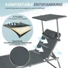 HOMECALL XXL Aluminium Sonnenliege mit Dach Gartenliege Produktbild-Vorschau 6