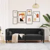 vidaXL Chesterfield-Sofa mit Nackenrollen 3-Sitzer Schwarz Produktbild-Vorschau 3