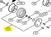 A diagram showing parts of a lawnmower wheel assembly. Produktbild-Vorschau