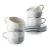 DOWAN 88ml Tasses à espresso en porcelaine avec soucoupes, Voir les images du produit 1