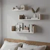 3x Wandregal aus Holz, natur furniert / weiß, Regalset, Produktbild-Vorschau 2