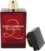 A red glass bottle of Dolce & Gabbana The Only One 2 perfume with its black cap off to the side. Náhled obrázku produktu