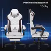 Two views of a GTPLAYER gaming chair, with dimensions and weight capacity indicated. Náhled obrázku produktu