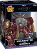 The image shows the packaging of a Funko Bitty Pop! Bot featuring Hulkbuster with Iron Man from Marvel's Infinity Saga. Produktbild-Vorschau
