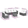 9-tlg. Garten-Sofagarnitur mit Kissen Beige Poly Rattan Produktbild-Vorschau 3