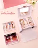 Boîte à bijoux à 3 niveaux, verrouillable avec miroir, Voir les images du produit 2