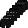 A stack of black boxer shorts with a white logo band. Produktbild-Vorschau