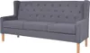vidaXL 3-tlg. Sofa-Set Stoff Grau Produktbild-Vorschau 1