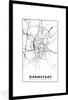 MuchoWow® Gerahmtes Poster Karte - Darmstadt - Stadtplan - Produktbild-Vorschau 1