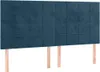 vidaXL Kopfteil Dunkelblau 180x5x118/128 cm Samt Produktbild-Vorschau 1