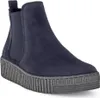 A single navy blue Chelsea boot with a thick, textured sole is shown against a white background. Voir les images du produit