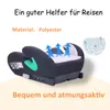 A child car seat booster with marketing text and graphics. Produktbild-Vorschau