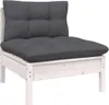 vidaXL 13-tlg. Garten-Lounge-Set mit Kissen Weiß Massivholz Produktbild-Vorschau 4