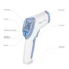 A digital thermometer with labels pointing to its different parts. Produktbild-Vorschau
