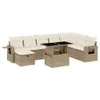 Design 9-tlg. Garten-Sofagarnitur mit Kissen Beige Poly Produktbild-Vorschau 2
