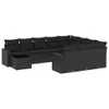 Design 11-tlg. Garten-Sofagarnitur mit Kissen Schwarz Poly Produktbild-Vorschau 2