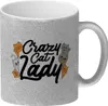 Katzen Glitzer-Kaffeebecher Crazy Cat Lady Produktbild-Vorschau 1