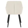 The back view of a cream-colored chair with black metal legs. Produktbild-Vorschau