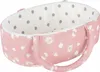 A pink baby bassinet with a polka dot interior. Produktbild-Vorschau
