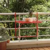vidaXL Balkónový stôl červený 60x40 cm Oceľ Náhľad obrázku produktu 2