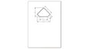 A technical drawing of a metal corner piece with dimensions indicated. Voir les images du produit