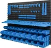 A wall-mounted storage system with multiple shelves and bins for organizing tools and supplies. Náhled obrázku produktu