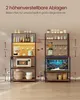 Two kitchen shelves are shown side-by-side, displaying various kitchen appliances and accessories. The shelves are filled with items like a coffee maker, microwave, blender, and decorative mugs, suggesting a kitchen or dining area setup. Dimensions and fea Produktbild-Vorschau