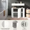 Vira meuble sous lavabo 3 portes, 5 tiroirs blanc brillant, Voir les images du produit 7