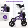 COSTWAY Rollator 2in1 con sedile pieghevole, ausilio per la Anteprima dell’immagine prodotto 4