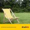 Chaise longue - rayée étroite - jaune - pliable - en bois Voir les images du produit 4