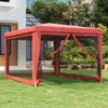 vidaXL Partyzelt mit 4 Mesh-Seitenwänden Rot 3x4 m HDPE Produktbild-Vorschau 2